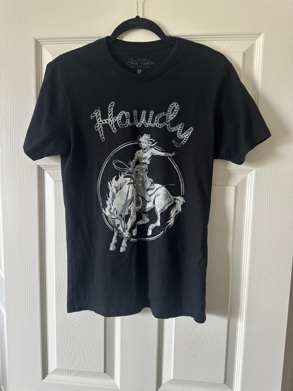 Lotus Fashion Los Angeles Black Howdy Crewneck Tee